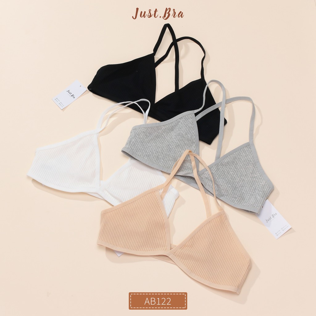 Áo ngực Just Bra thun gân không gọng không mút mỏng nhẹ AB122