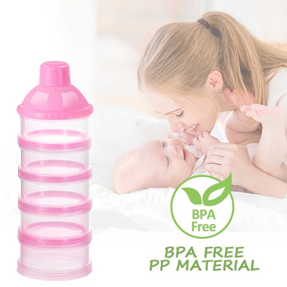 Baby Milk Formula Dispenser 5 Layers Non-Spill Stackable Snack Storage Container