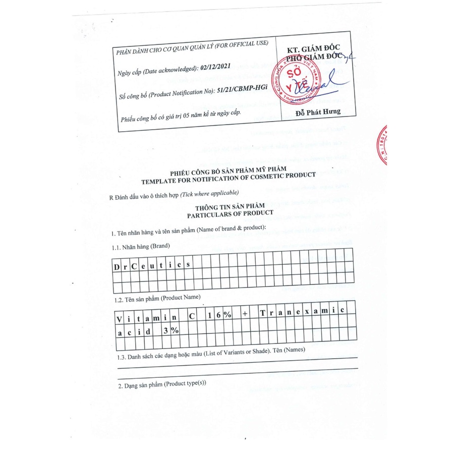 Tinh Chất Làm Sáng Da DrCeutics Vitamin C 16% Và Tranexamic Acid 3% 30ml
