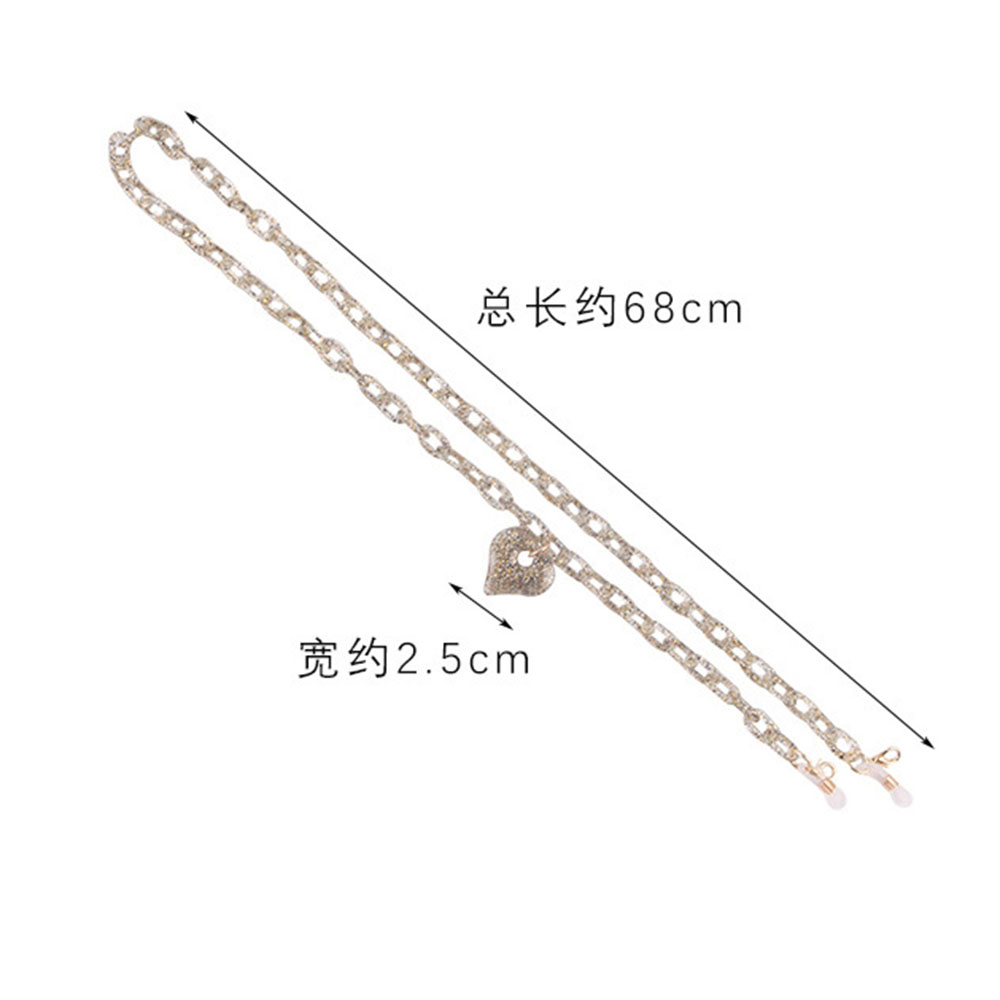 Dây đeo giữ mắt kính phối kiểu trái tim đính kim tuyến lấp lánh 68cm | BigBuy360 - bigbuy360.vn
