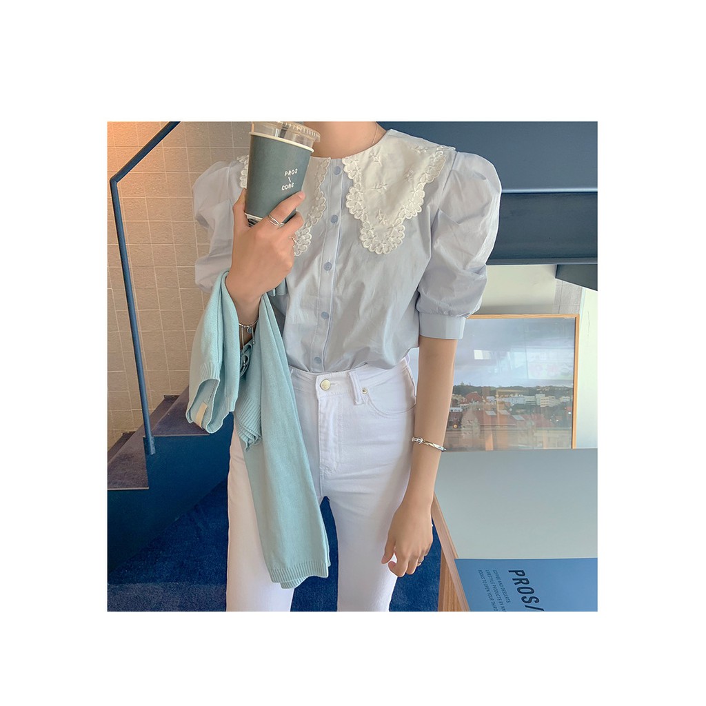 Áo Sơ Mi Hoa Ngắn Tay Cổ Bẻ Thời Trang Mùa Hè Mới 2021