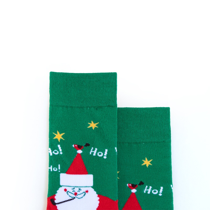 Vớ ECMLN cotton dày họa tiết Giáng sinh thời trang
