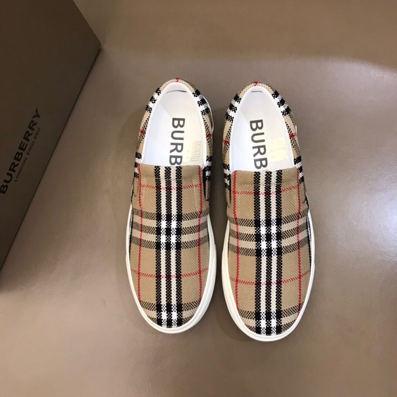 Giày lười nam thương hiệu Burberry cao cấp hoạ tiết kẻ cổ điển phong cách