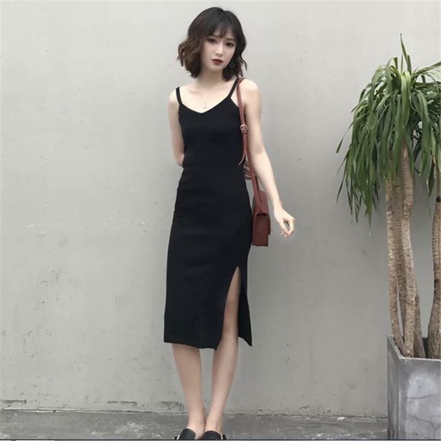 Váy Body 2 Dây Xẻ Đùi 🌸 Hàng Đẹp 🌸 VD01 | BigBuy360 - bigbuy360.vn