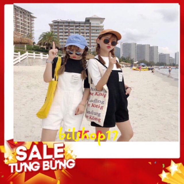 Quần yếm đùi ( kèm áo thun )