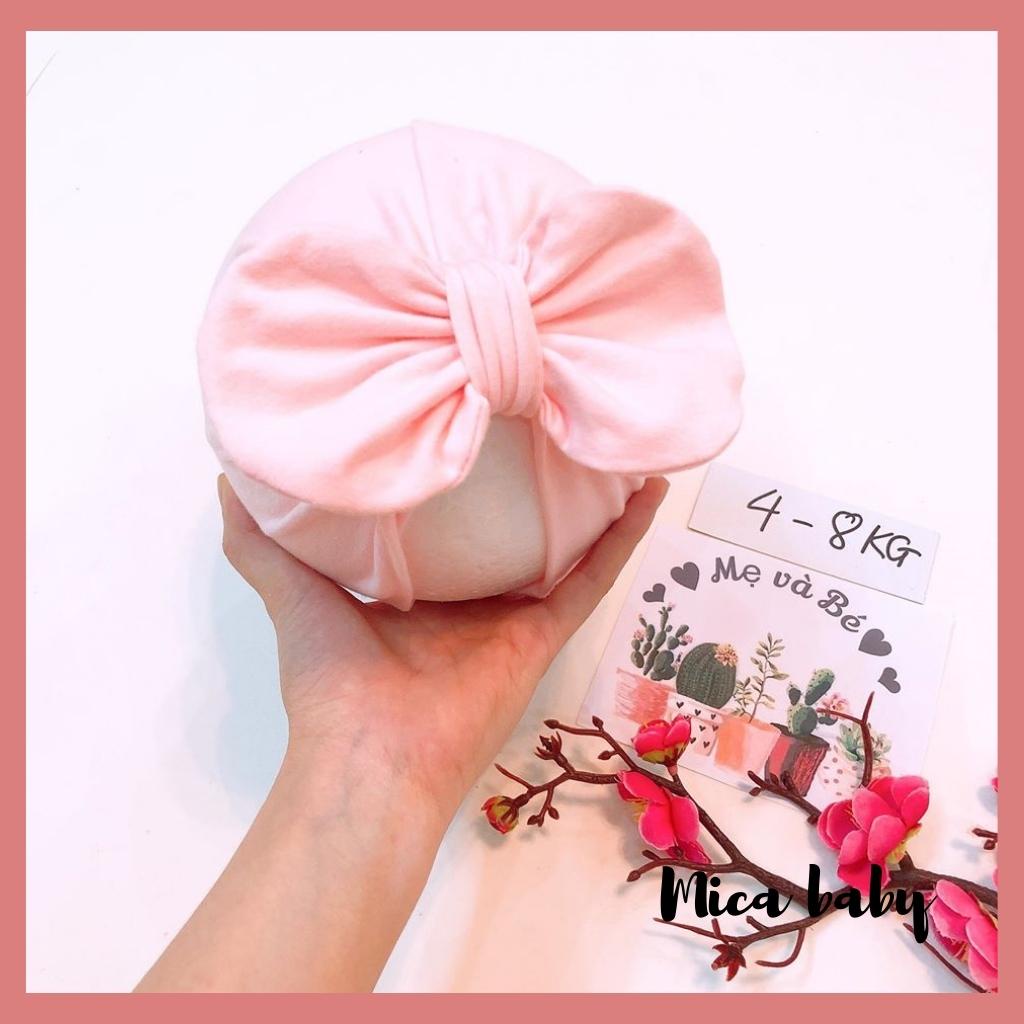 Mũ turban hồng baby đáng yêu cho bé Mica Baby MTB91