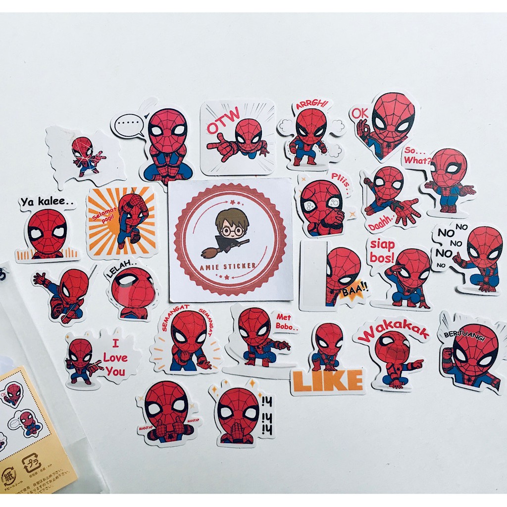 (Ảnh thật) 23 sticker/miếng dán Người Nhện Spiderman đáng yêu