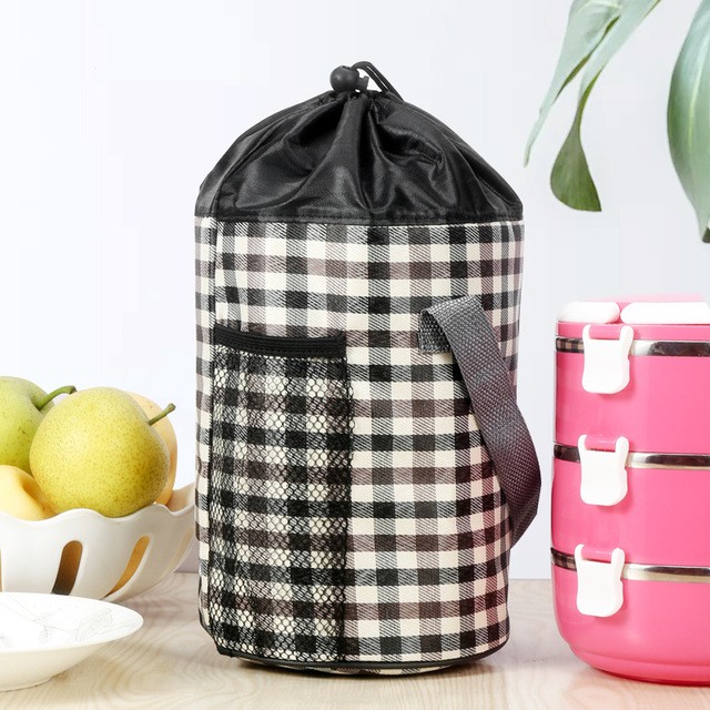 Túi Giữ Nhiệt Dây Rút Loại Dày Size Lớn  Sọc Caro