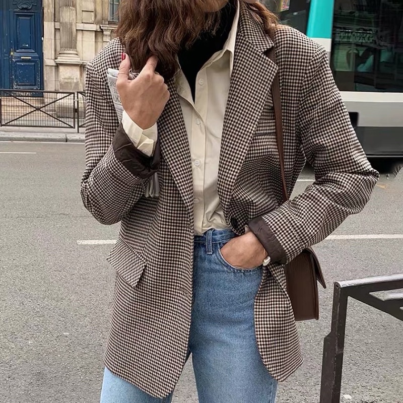 Áo blazer kẻ sọc Nâu ( Ảnh thật hàng về ở cuối )
