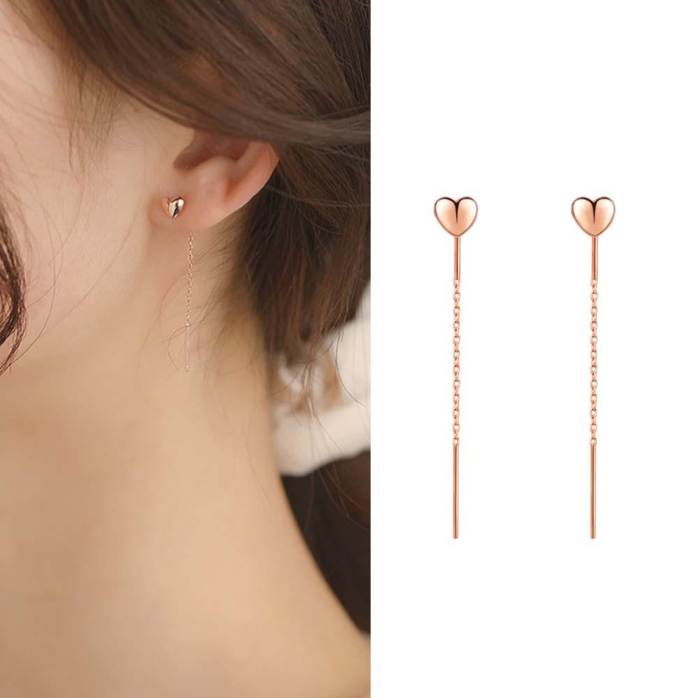 Bông Tai Dáng Dài Thiết Kế Độc Đáo Thời Trang Cho Nữ|Khuyên Tai Tua Rua Hình Trái Tim Xinh Xắn Cho Nữ