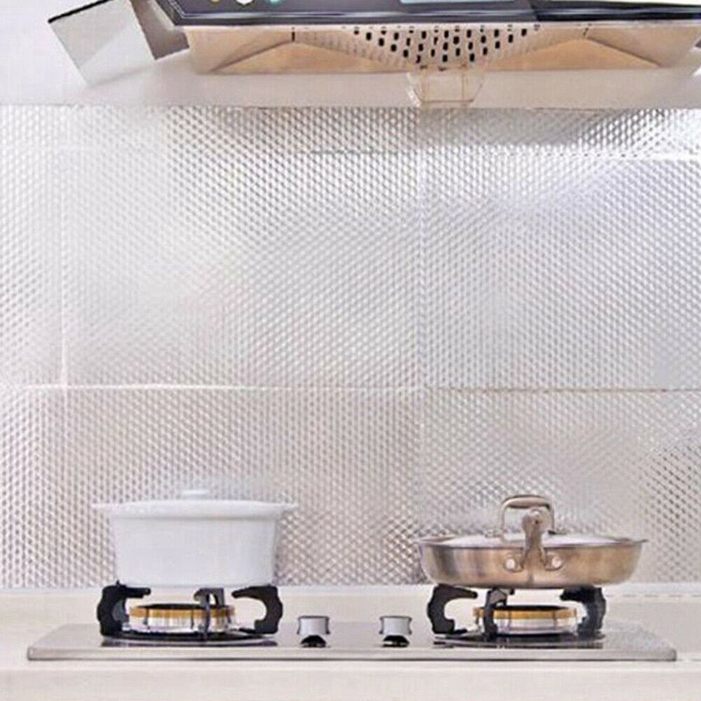 Miếng dán tường bằng lá nhôm chống thấm nước chống dầu trang trí nhà bếp tiện dụng
