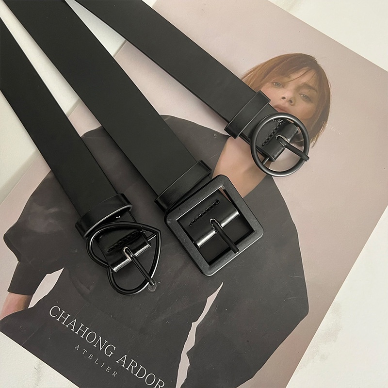 Thắt lưng 19611 màu đen có khóa đa năng kiểu Hàn Quốc thời trang đơn giản cho học sinh