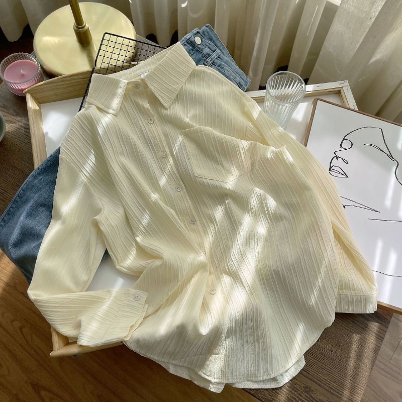 Sơ Mi Nhăn Màu pastel nhẹ nhàng phong cách Hàn Quốc❤️