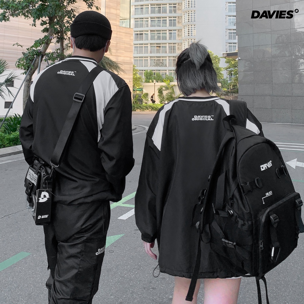 Balo đi học nam nữ màu đen Canvas Tactical Backpack local brand Davies