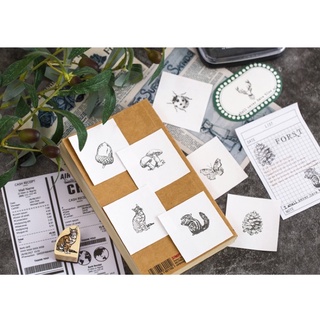 Stamp con dấu gỗ mini động vật SP001