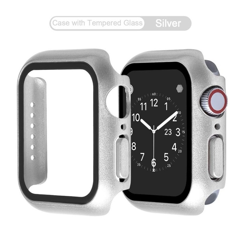 Ốp kính cường lực bảo vệ màn hình cho Iwatch 44mm 40mm 38mm 42mm 360