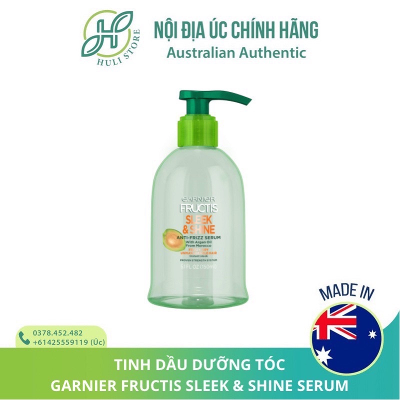 Tinh chất dưỡng tóc Garnier Fructis Sleek &amp; Shine Serum 150 ml.