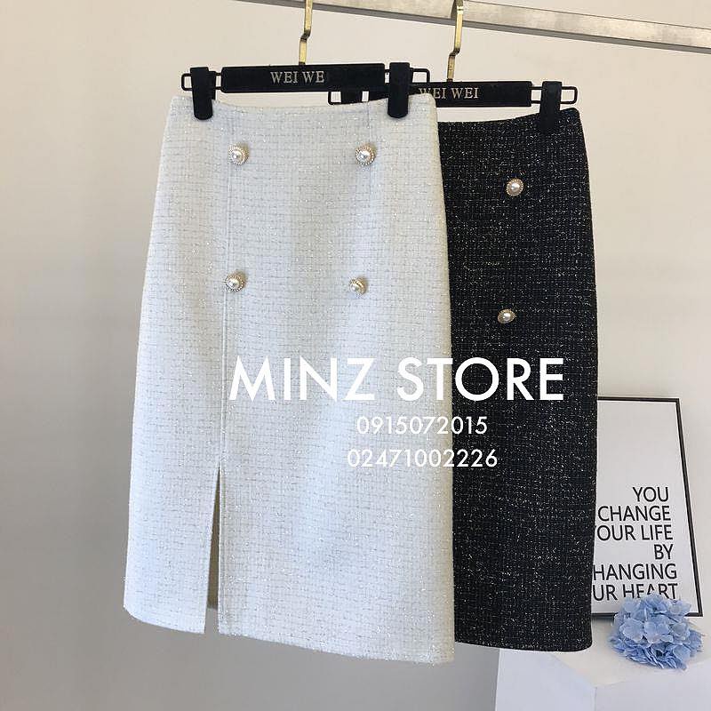 Chân váy kim tuyến 4 cúc #6205 (2 màu) | BigBuy360 - bigbuy360.vn