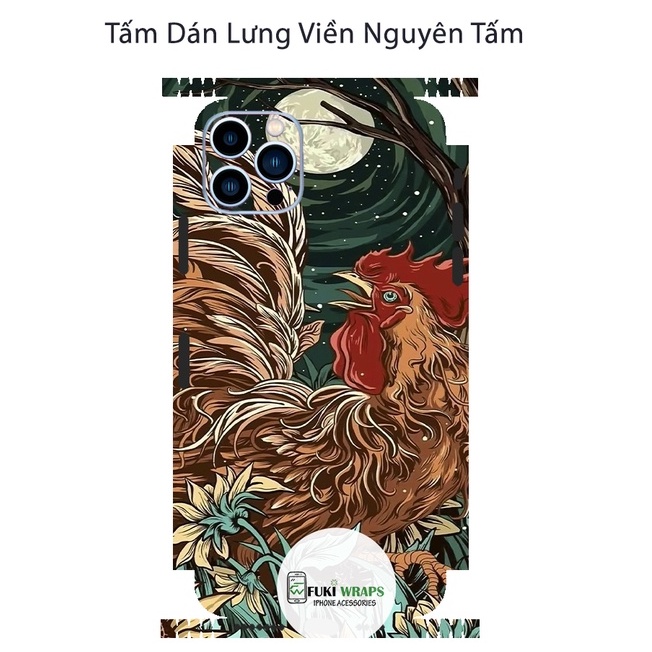 Tấm dán Skin Mặt Sau Con Gà FULL VIỀN Dành Cho 13prm , 12prm , 11prm , x , xsm , ip11 , ip12 , ip13 - FukiShop