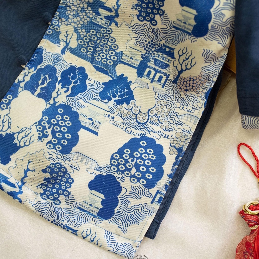 Áo Dài Cách Tân Gấm Cho Bé Trai Cao Cấp Hàng Đẹp Size Đại