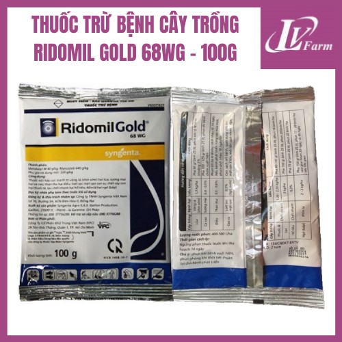 Thuốc Trừ Bệnh RIDOMIL GOLD 68WG - 100g - Trị Nấm Bệnh, Thán Thư, Sương Mai, Thối Nhũn ở Cây Trồng, Hoa Lan