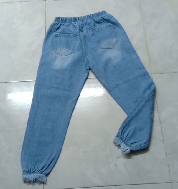 Combo 2 quần baggy jean tua rua họa tiết hình dán siêu cute( mẫu khách chọn ib hoặc shopee live)