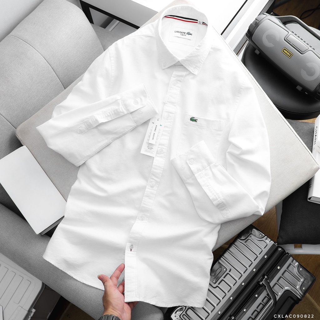 Aó sơ mi nam dài tay dư xịn Lacoste,Chất vải oxford,Form Slimfit,thấm hút mồ hôi,hàng VNXK