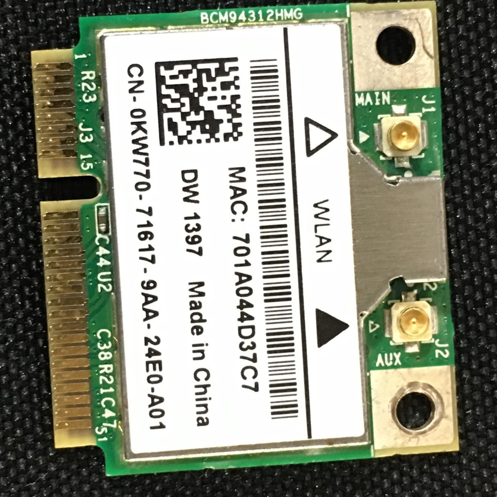 Card Wifi Mini PCI-E không dây cho Dell dw1397 dw1501-1520  BroadCom bcm94312hmg2l | WebRaoVat - webraovat.net.vn