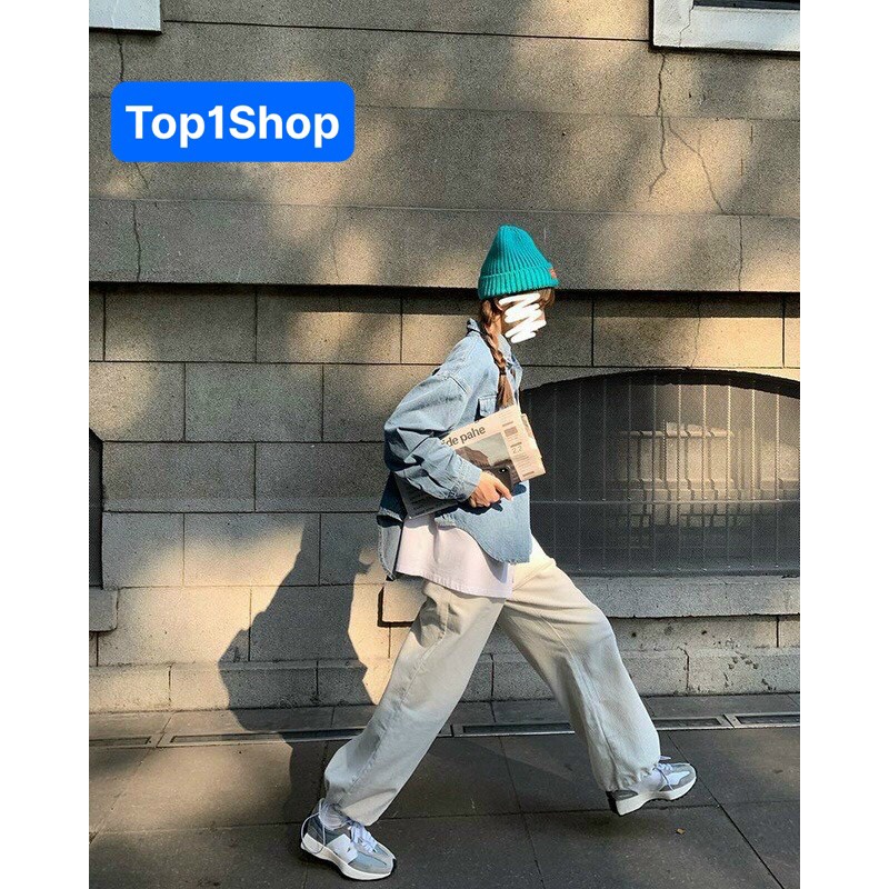 Quần ống rộng nam nữ Top1shop dáng suông nhung tăm, quần suông nam nữ ống rộng unisex lem tăm