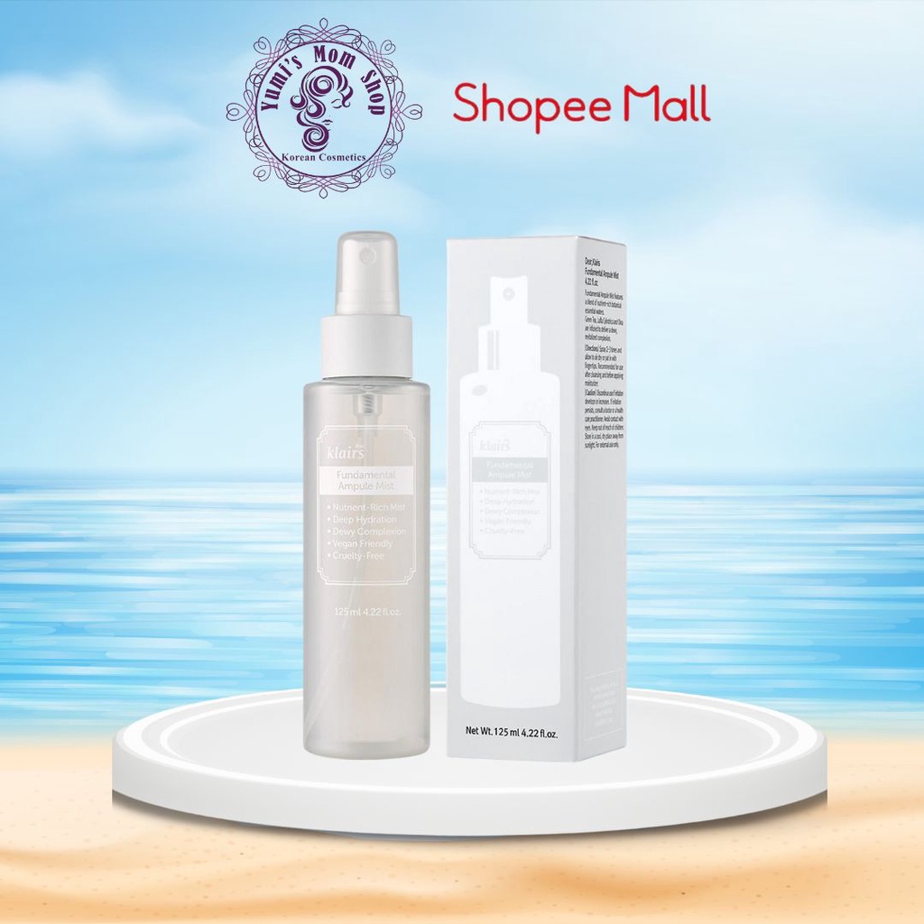 (date 11/2023) Xịt Khoáng Dưỡng Ẩm, Làm Dịu Da, Chống Oxy Hóa Klairs Fundamental Ampule Mist 125ml