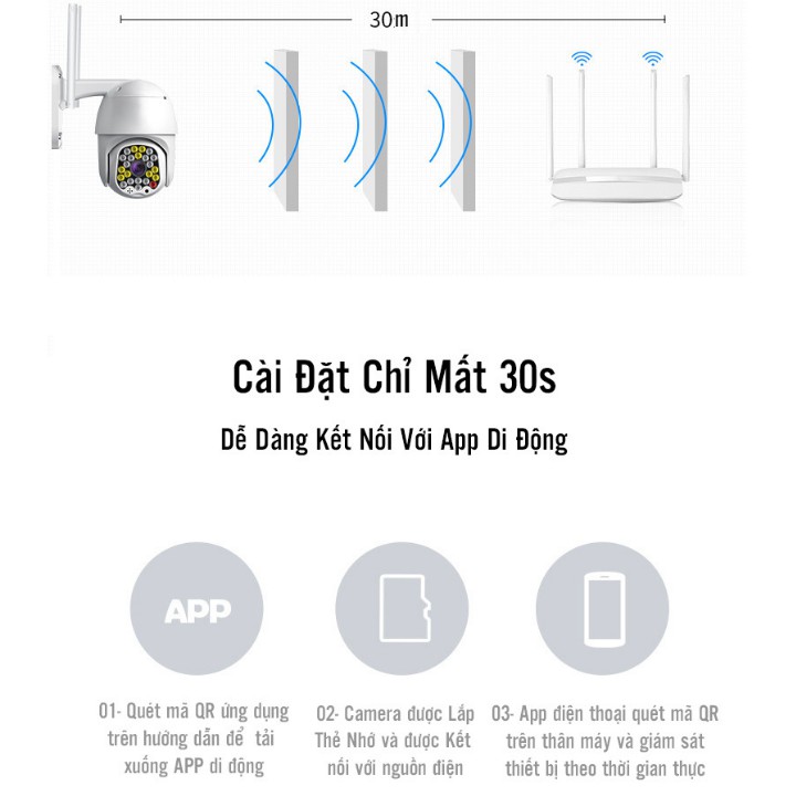 Camera wifi ngoài trời PTZ Yoosee X3000 , 23 led siêu sáng , đàm thoại 2 chiều , chống nước IP66, cảnh báo chuyển động