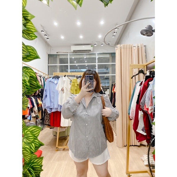 Áo so mi kiểu bigsize cột dây sau A55 size 60-95kg