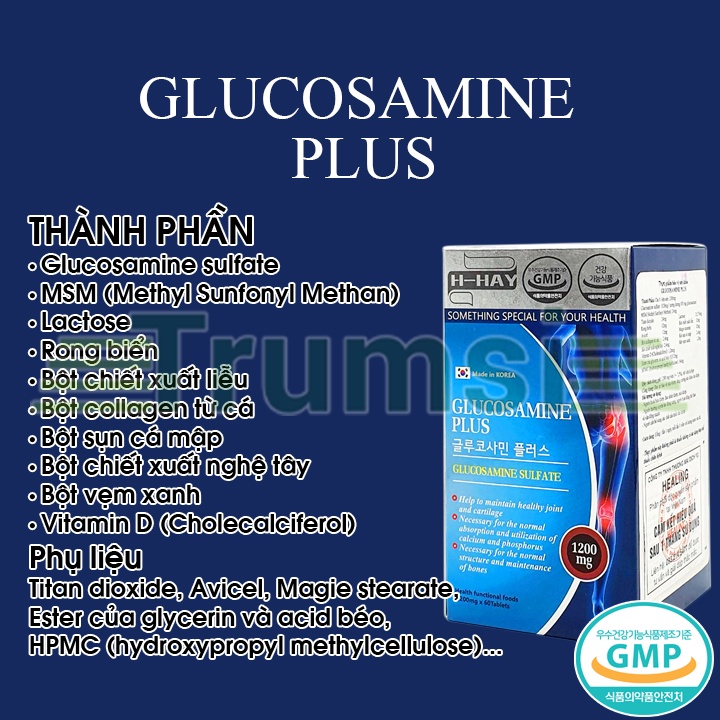 Viên Uống Bổ Khớp Giúp Duy Trì Và Bảo Vệ Sụn Khớp Tăng Sức Khỏe Cho Khớp Glucosamine Plus Nhập Khẩu Chính Hãng Hàn Quốc