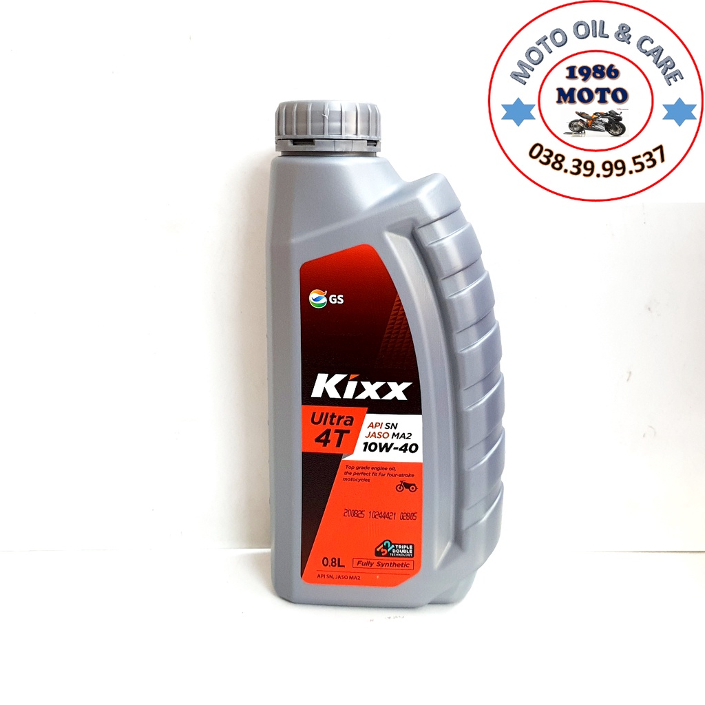 Thùng 12 chai nhớt tổng hợp xe số Kixx Ultra 10W40 800ML.Sản xuất tại Hàn Quốc