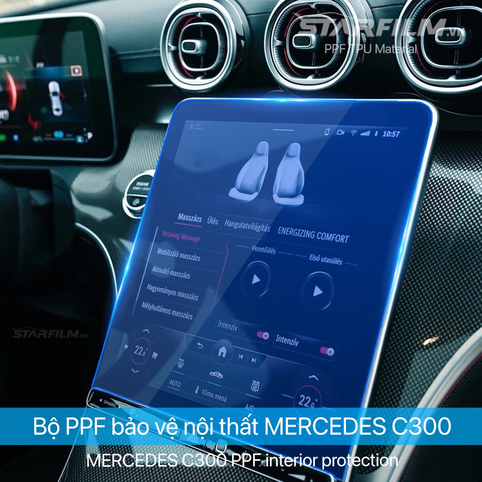 Mercedes C300 2022 PPF TPU chống xước tự hồi phục STARFILM