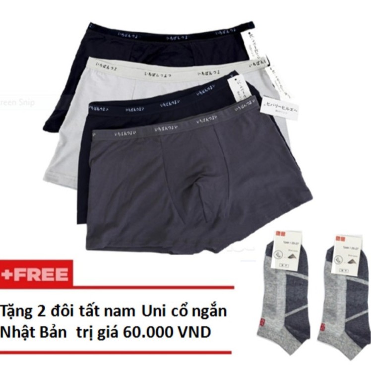 (FREESHIP HN&amp;HCM)- BỘ 03 Quần đùi sịp xuất Nhật (Mã 242)+ Tặng kèm 2 đôi tất