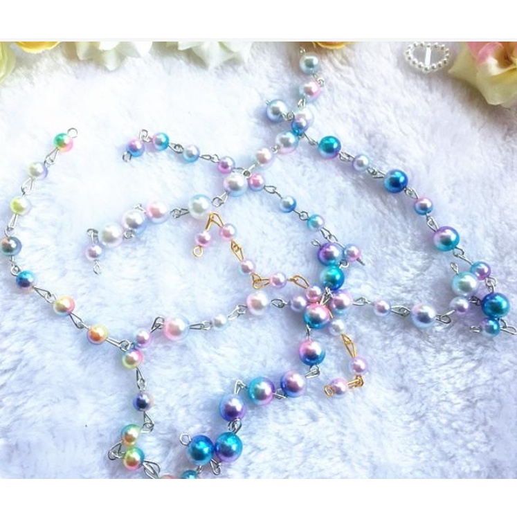 (SET 150 HẠT MIX SIZE) HẠT NGỌC TRAI GIẢ phụ kiện trang trí chụp ảnh sang trọng , hạt cườm cầu vồng làm đồ handmade