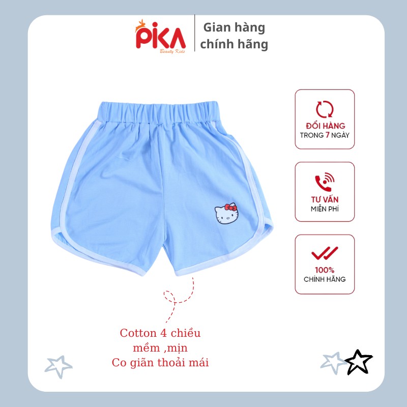 Quần short đùi - PIKA KIDS - chất liệu 100% cotton kiểu dáng khoẻ khoắn - cho bé gái từ 10-33kg