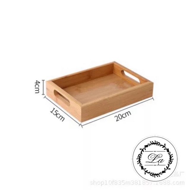Khay gỗ Nhật Bản hình chữ nhật hai tay cầm, khay trà, bánh, trang trí tiệc tiệc lợi