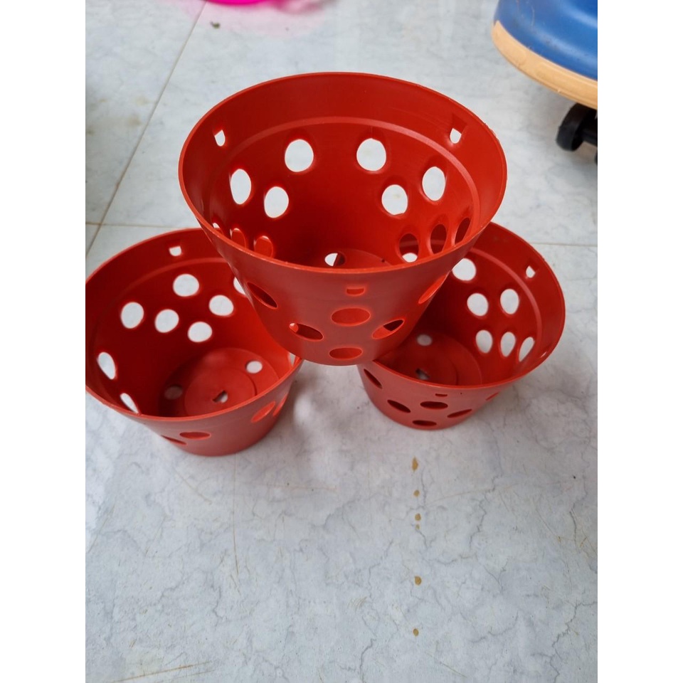 [Giá hủy diệt] set 10 chậu nhựa giả đất trồng lan f18 hàng loại 1 siêu bền chắc chắn