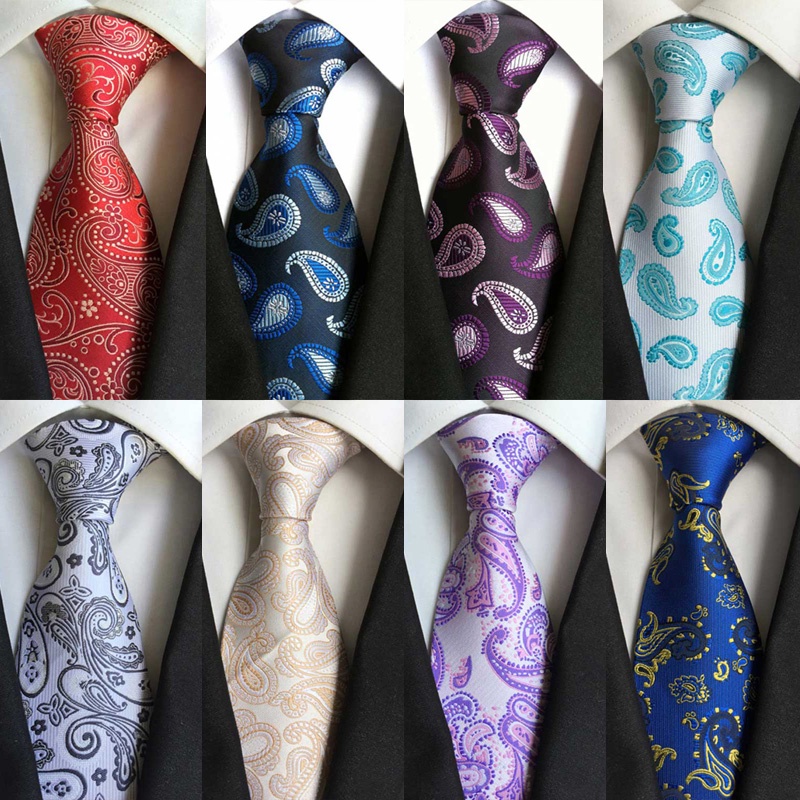Cà Vạt Lụa 8CM Họa Tiết paisley Cá Tính Cho Nam