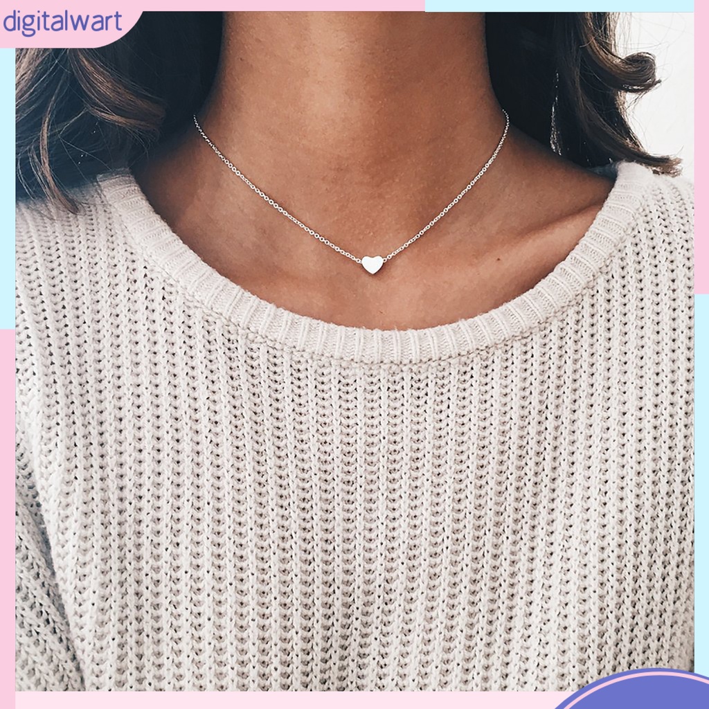 Dây Chuyền Hợp Kim Mặt Hình Trái Tim Nhỏ Xinh Xắn Dễ Thương Cho Nữ