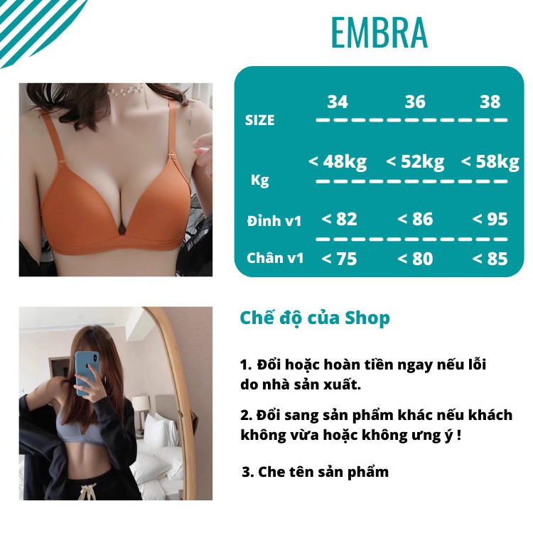 Áo lót nữ không gọng cotton cao cấp đệm mỏng nâng ngực 1cm kiểu dáng đường viền sexy mã EBALKG10