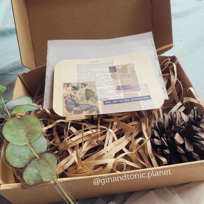 Hộp quà tặng vintage theo phong cách bullet journal nhiều kích cỡ - ginandtonic