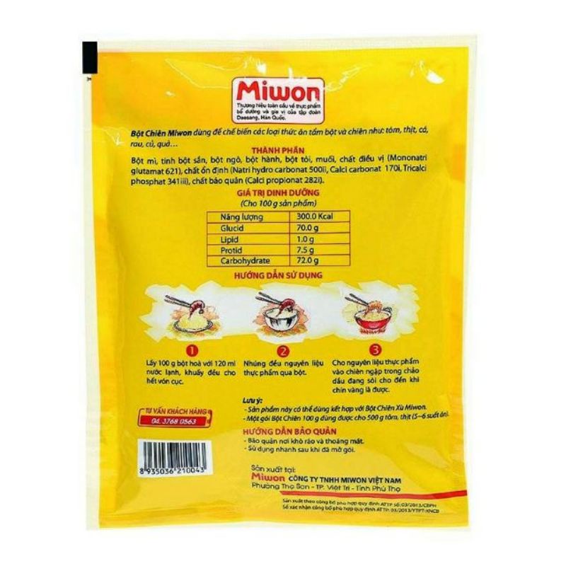 BỘT CHIÊN GIÒN MIWON 100GR