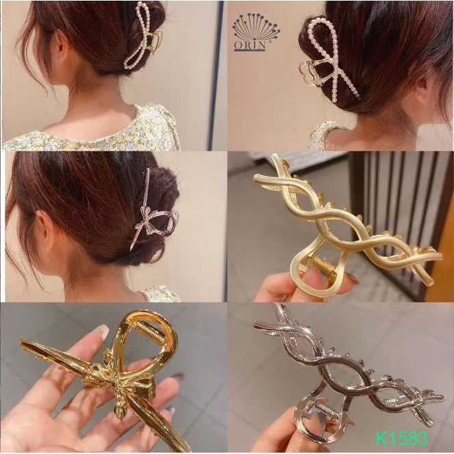 Kẹp tóc càng cua Hàn Quốc nữ đẹp hot trend kim loại cỡ size lớn Orin K1583