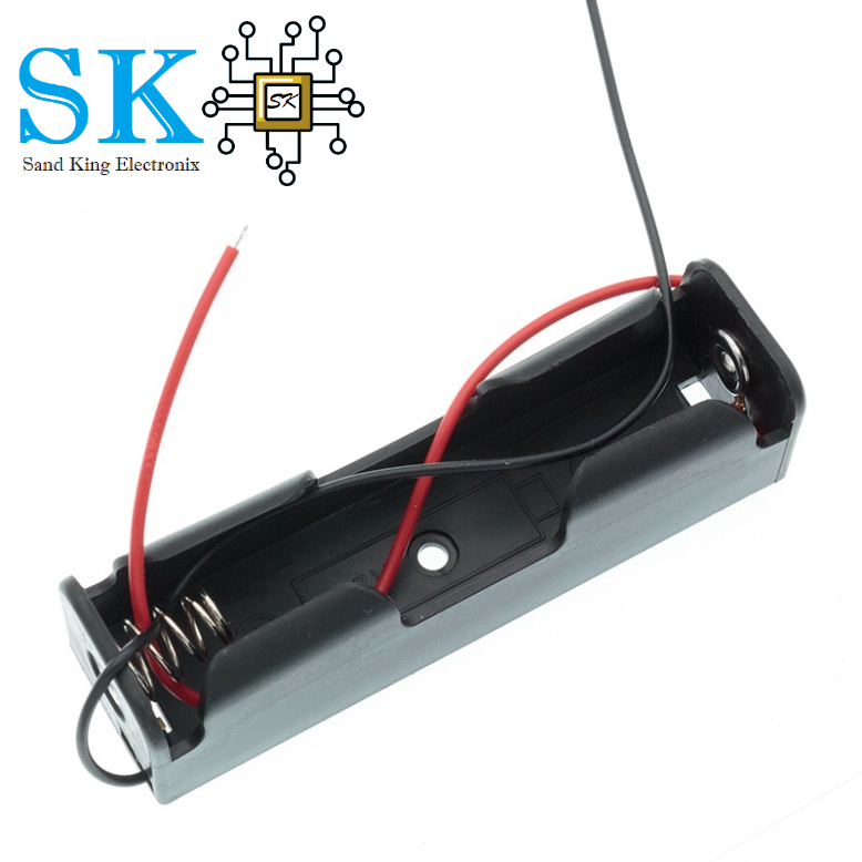 Hộp đựng pin AA/ 18650 3.7V/ 1.5V màu đen chất lượng cao tiện lợi
