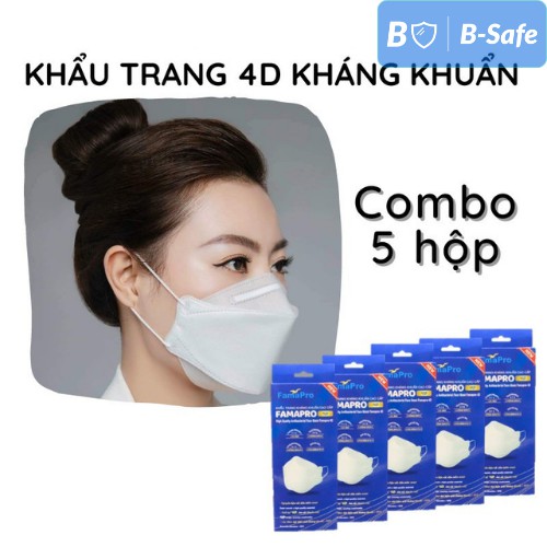 KHẨU TRANG 4D FAMAPRO (10 cái/ hộp - TRẮNG) HÀNG CAO CẤP  - BẢO VỆ HÔ HẤP