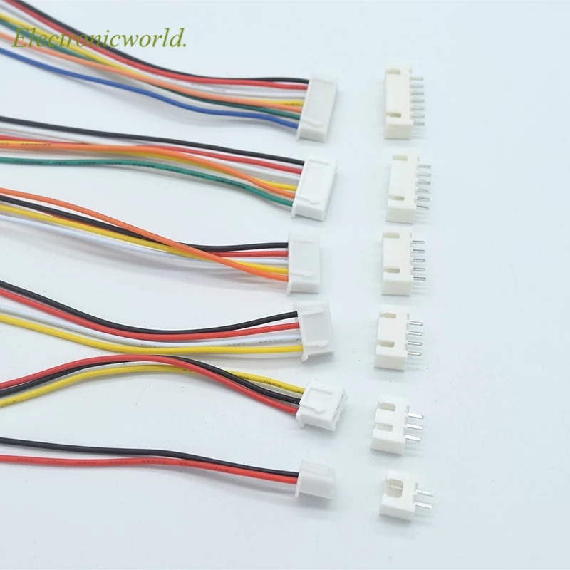 10 Bộ đầu nối dây cáp JST XH2.54 XH 2.54mm 2/3/4/5/6/7/8 Pin dài 20cm 26AWG