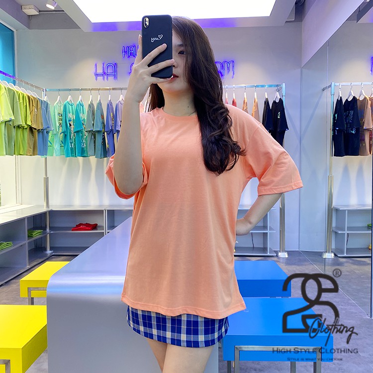 Áo Thun Màu Cam Dáng Unisex Form Rộng Nam Nữ 2S Clothing